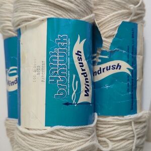 Vintage Brunswick Yarn Windrush Orlon Acrylic Lot (3) "Parchment" 3.5 oz 220 yds